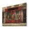 Designart - Red Facade of Charming Shop In Paris I - French Country Print on Natural Pine Wood